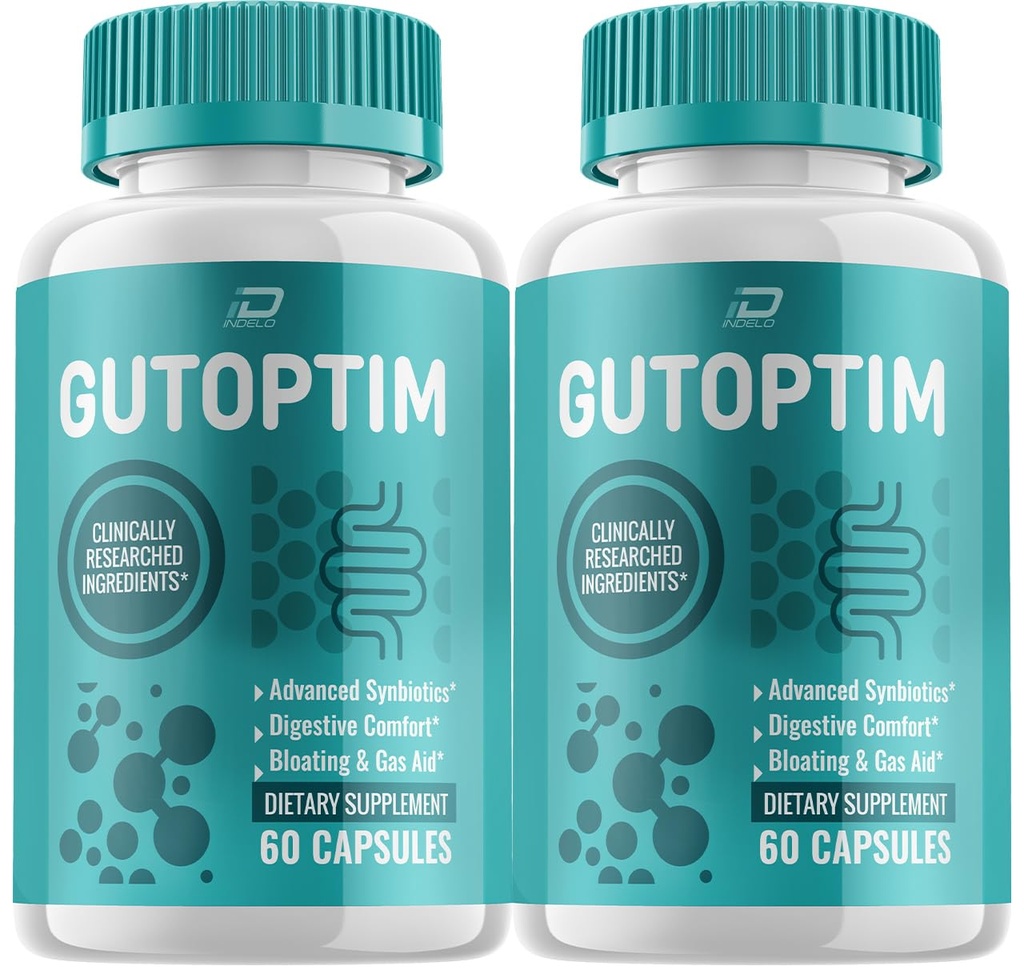 Gutoptim Advanced Probiotic Capsules, Gutoptim Probiotics Unterstützung für Verdauungspillen, Gutoptim Bewertungen, Gut Supplement & Digestive Support (2 Pack - 120 Kapseln)