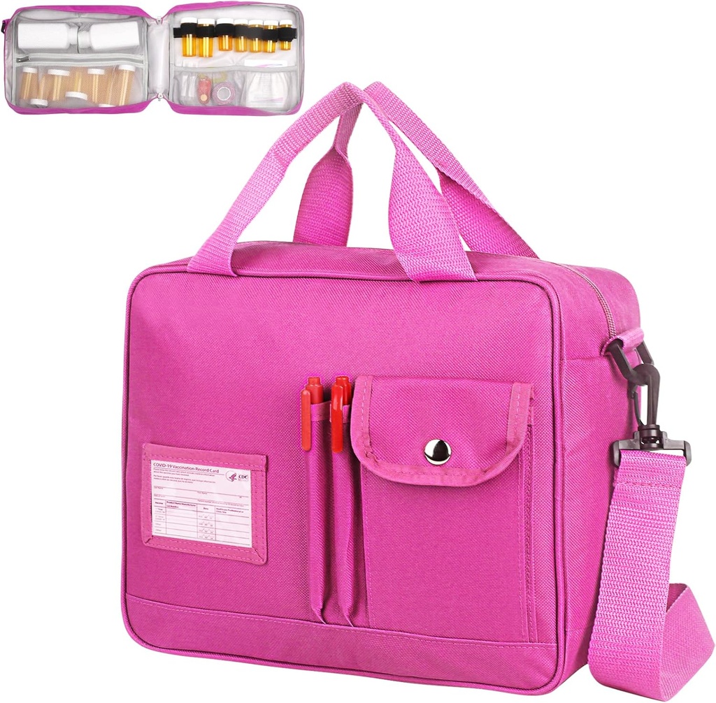 Medizin Pill Bottle Organizer Tasche, große Reise Pillen Fall Box und Lagerung, abschließbare Vitamine Pillenträger für Drogen, Fischöl, medizinische Versorgung (Pink)