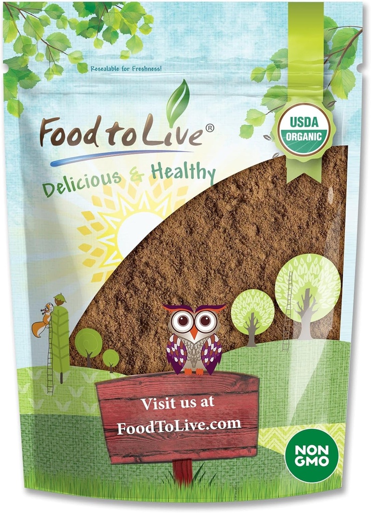 Food to Live Organic Red Reishi Mushroom Powder, 1.5 Pounds – Alle natürlichen Vegan Superfood für Immunität und ganzheitliche Wellness. Reich an Antioxidantien und Nährstoffen. Nicht-GVO. 100% rein. Toll für Smoothies.