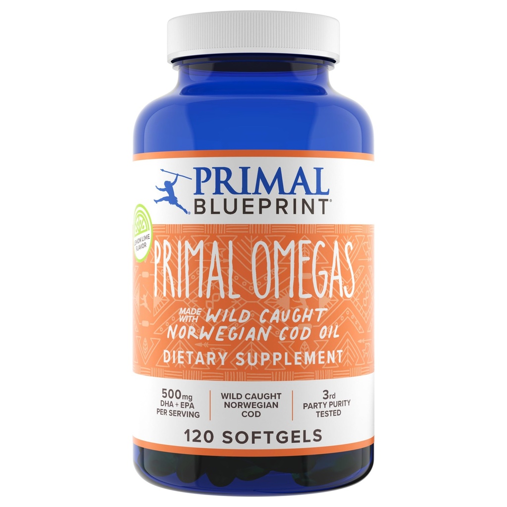 Primal Blueprint Primal Omegas, Omega-3 Fettsäuren Tägliche Ergänzung, 120 Zähler