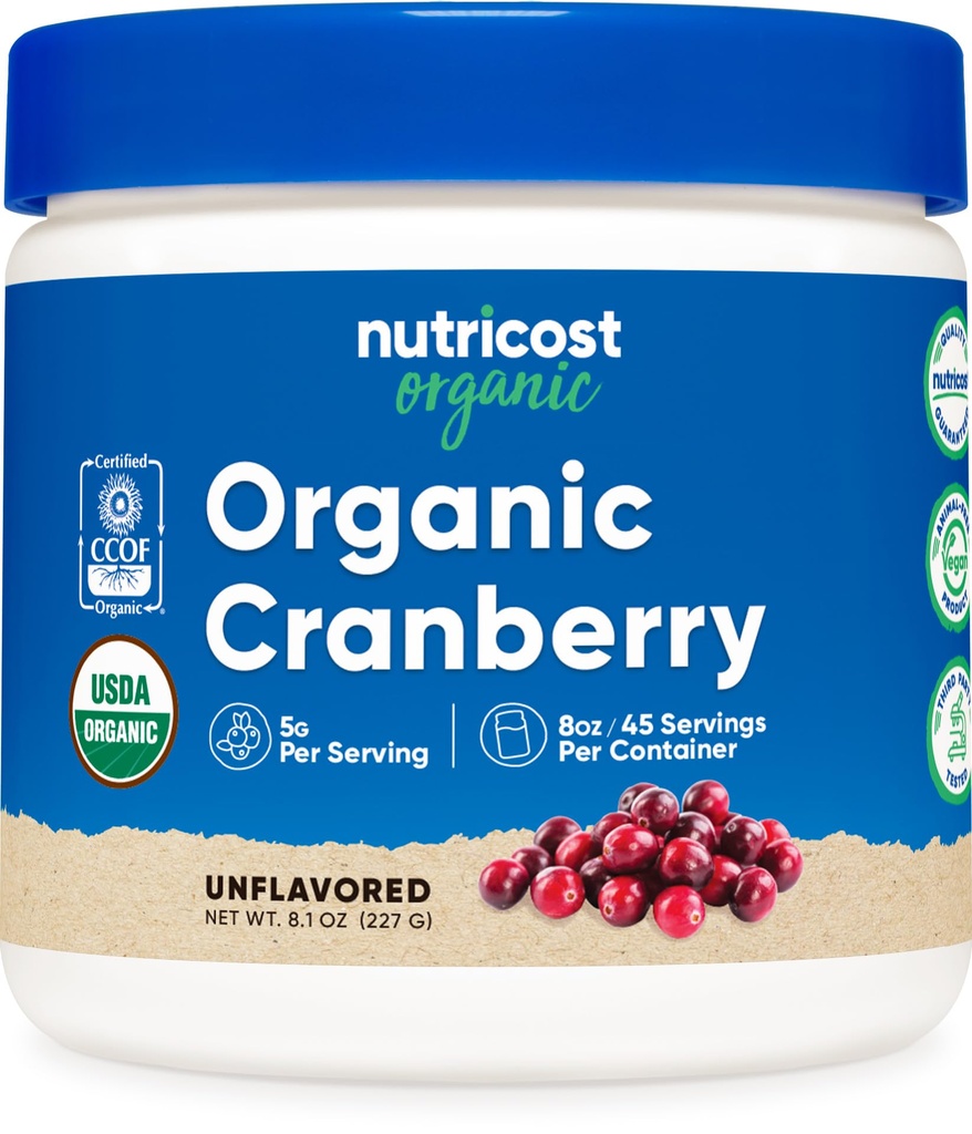 Nutricost Organic Cranberry Powder, 8 oz, 5G pro Servieren - Non-GMO, Glutenfrei