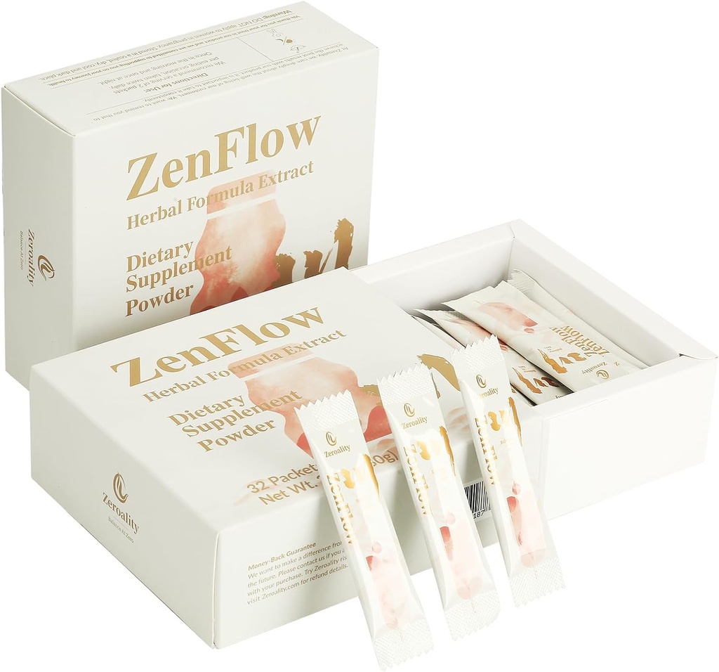 ZenFlow, PMS und Menstrual Support Supplement, TCM, Dong Quai, Promote Healthy Uterus, Kideny and Bladder, Promote Urogenital Function, Women's Health, (64 Pakete - 2 Boxes)