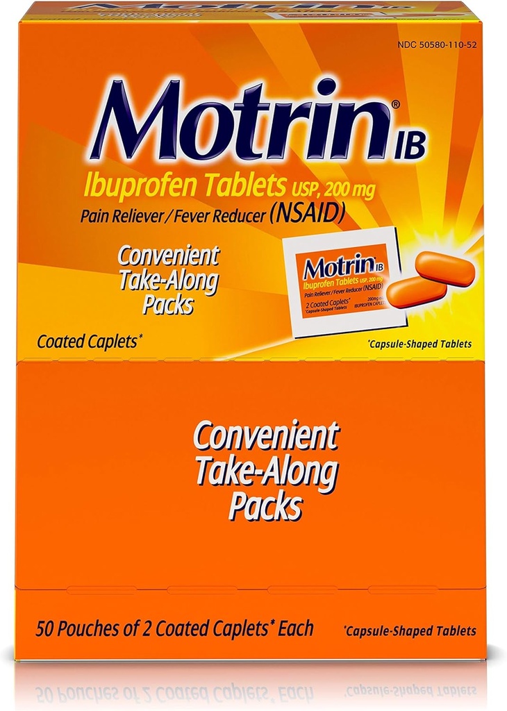 Motrin IB 48152 Ibuprofen Tabletten, 2 Zähler (Pack von 50)