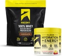 100% Whey Protein Pulver, Schokolade 4 lb & Hydration + Energie Elektrolyte, Raspberry Lemonade 40 Servierungen