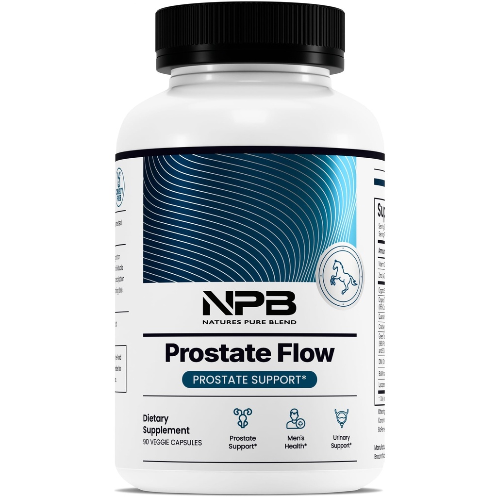 Nature’s Pure Blend Prostate Flow – Prostate Health Supplements für Männer mit Saw Palmetto, Kräuter-Komplex und essentielle Nährstoffe – Unterstützung für Flow, Balance, Haarstärke und Wellness – 90 Kapseln
