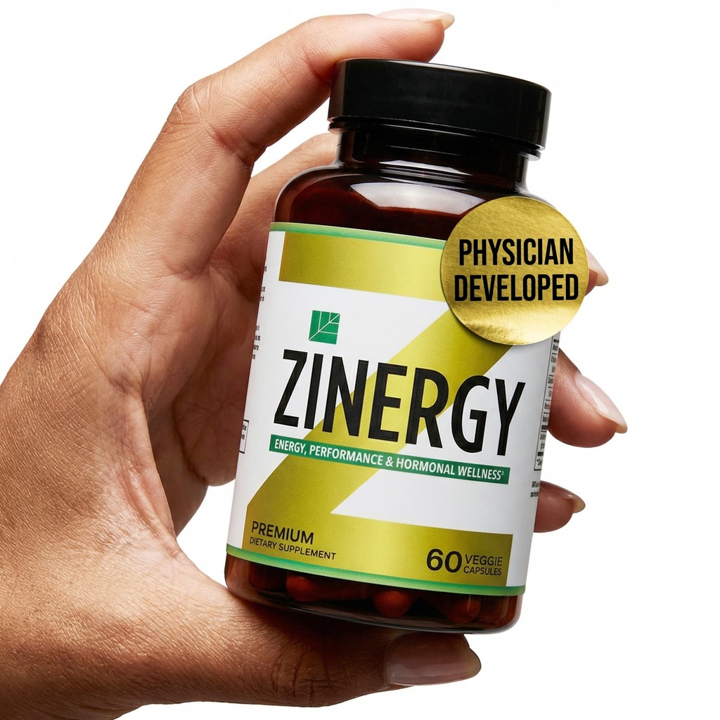 Dr. Zisman ZINERGY Natural Energy & Vitality Support – All-Natural Formel für Männer und Frauen – stärkt Energie Levels & Hormonal Balance – 60 Premium Capsules