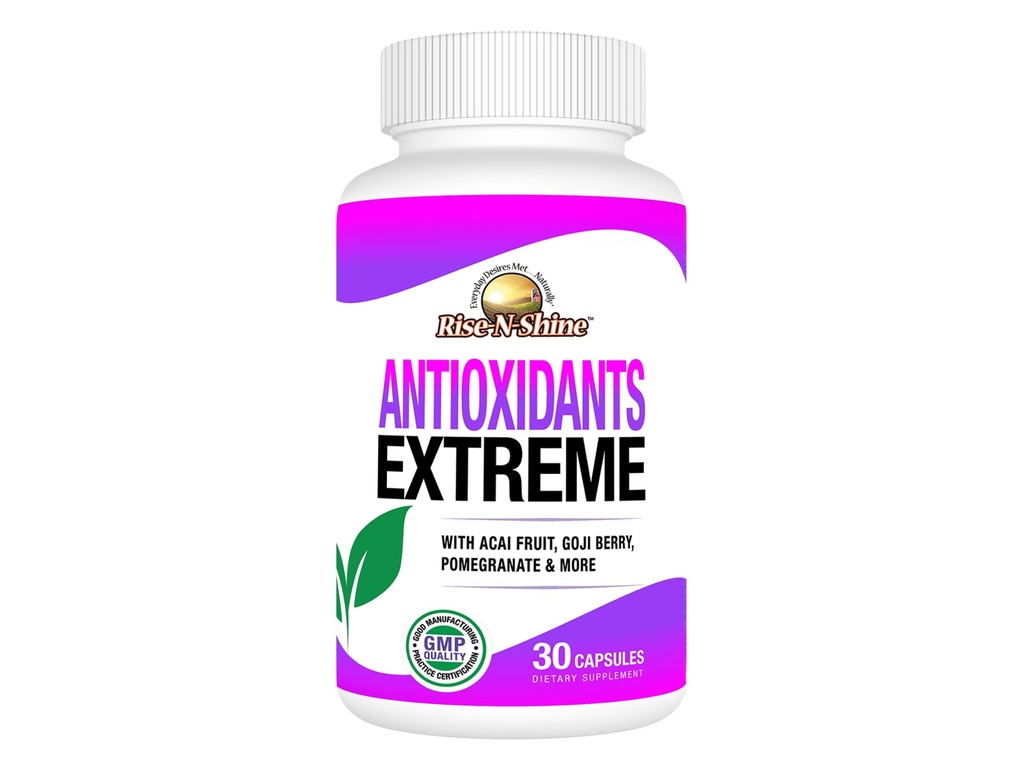 Rise-N-Shine Antioxidants Extreme Supplement mit Acai, Goji Beeren, Noni, Mangosteen, Granatapfel, Resveratrol, Elderberry und mehr 30 Graf