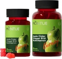 Apfel Apfel Apfelessig Gummie B12 Multivitamin,ACV Ergänzung Gummy Vitamine,Vegetarische Ergänzung für Frauen und Männer,Nicht GMO,Unterstützung Normale Energie Ebenen & Gut Gesundheit 60 Gummie (90)