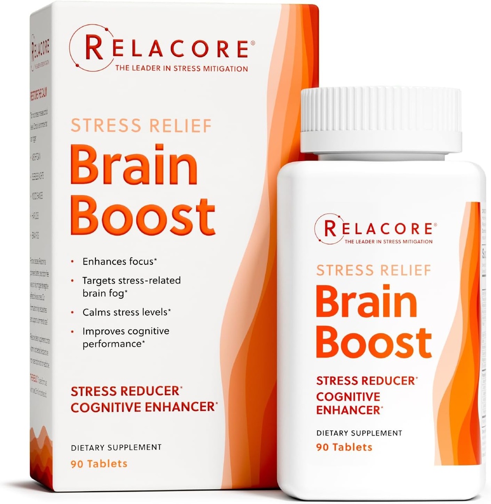 Brain Boost Brain - Reduzieren Stress-Related Brain Fatigue, verbessern Fokus und Gedächtnis, Bacopa, L-Carnitin, Quercetin – 90 Ct