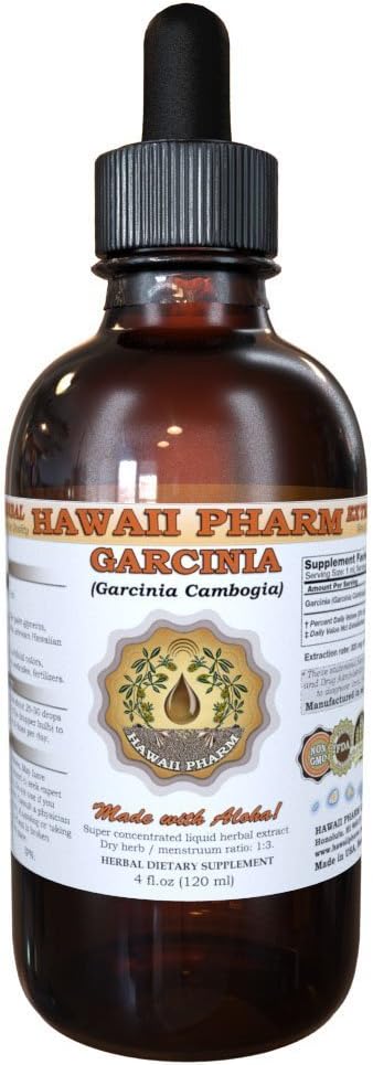 HawaiiPharm Pure Garcinia Liquid Extract, Bio Garcinia (Garcinia cambogia) Tinktur, Kräuterergänzung, Made in USA, 2 fl.oz