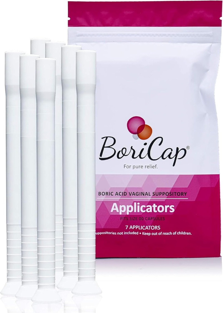 BoriCap - Boric Acid Vaginal Suppository Applicators - Hygienische Lösung für Easy Glide Applicator Insertion - Washable and Reusable - Feminine Care and Hygiene Products - Made in USA by Heale - 7 ct