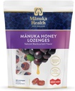 Manuka Health Manuka Honey Throat Lozenges - Blackcurrant Flavored Lozenges, 58-Count - Cough Drops Infused with Raw Manuka Honey & Vitamin C for Immune Support