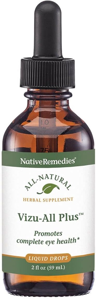 NativeRemedies Vizu-All Plus - Alle natürlichen Kräuter-Ergänzung für klare normale Vision und gesunde, klare Augen - Fördert gesundes Auge Arbeitsweise und Zirkulation - 59 mL