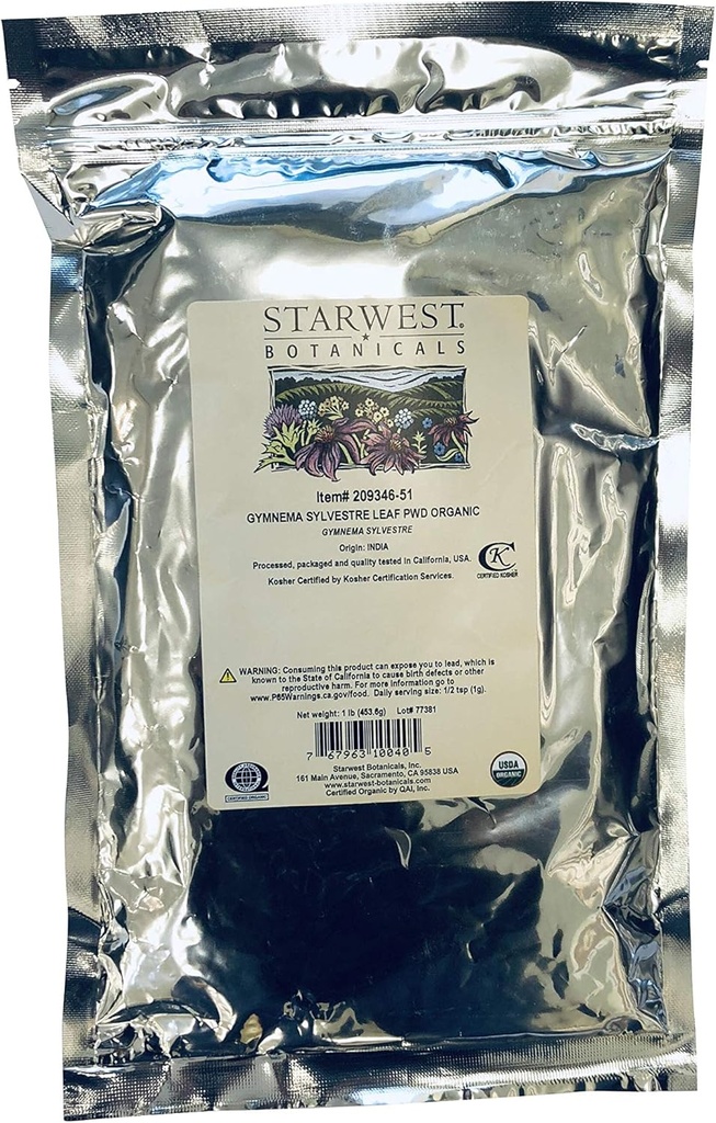 Starwest Botanicals Organic Gymnema Sylvestre Blatt Pulver, 1 Pfund