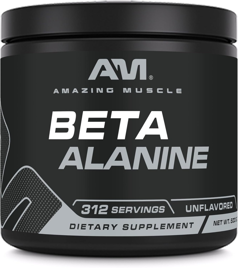 Erstaunliche Muskel Beta-Alanin Pulverergänzung | 1600 Mg | Unflavored | 500 G (1.1 LB) | 312 Servierungen | Non-GMO | Made in USA