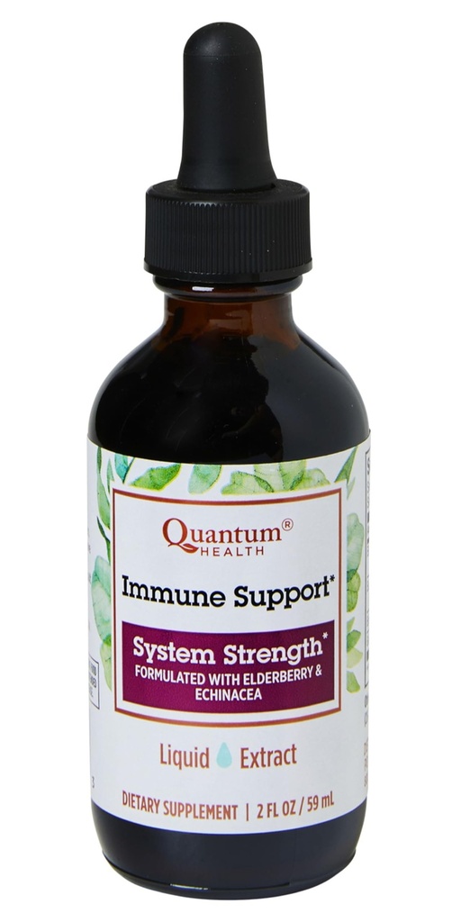 Quantum Health Immune Support Elderberry Echinacea Goldenseal Liquid Extract - Tägliche Wellness Kräuter Immunität Formel für Damen und Herren - High Dose, schnelle Absorption Tinte - 2 Fl Oz
