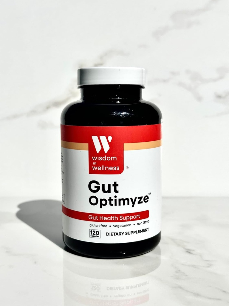 Weisheit In Wellness Gut Optimyze - 120 Verdauungs-Gesundheitskapseln - Vitamine & Probiotika für Gut Gesundheit - Komplett für Männer & Frauen - Verdauungs-Gesundheit Pillen - Healthy Gut Probiotics
