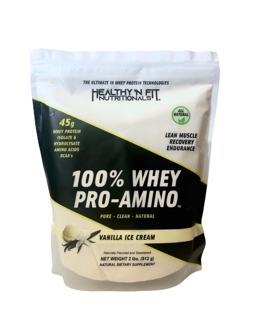 Gesunde ‘N Fit 100% WHEY PRO-AMINO v2.0-Vanilla (2lb): 100% Whey Protein PLUS Peptides From America’s #1 Brand in Supplements, Technologie und Reinheit. Vanille, 2lb.