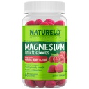 NATURELO Magnesium Citrate Gummis - für Beruhigungs- und Entspannungsunterstützung, Natürliche Berry Magnesiumgummis, 60 Vegetarische Gummis