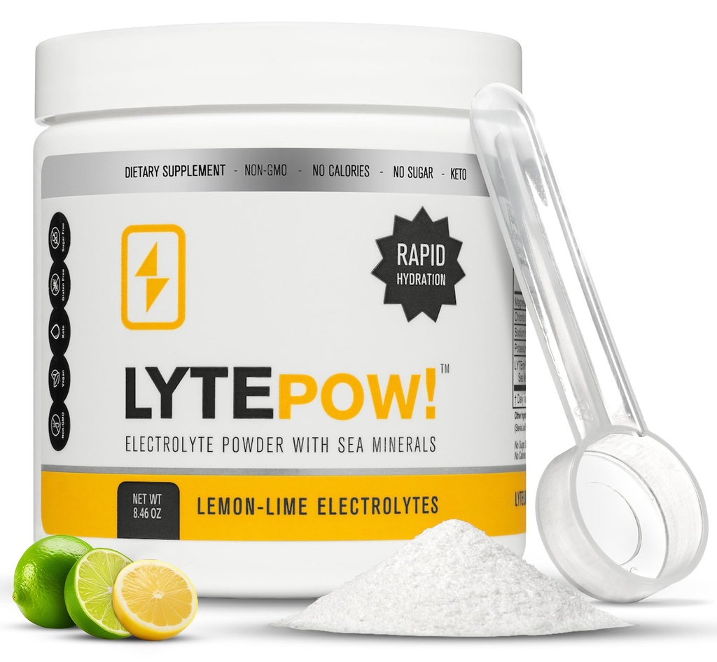 LyteLine Elektrolyte Pulver - Sea Minerals - Zitronen-Lime Hydration Supplement - 90 Servierungen - Non-GMO, keine Kalorien, kein Zucker - Köstliche Keto-Wiederherstellung Getränkemischung - Perfekt für Übungen