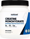 Nutricost Creatin Monohydrat Mikronisiertes Pulver 1 LB (454 Gramm), 5000mg pro Serv (5g) - Micronized Creatine Monohydrat