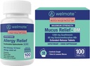 WELMATE Total Respiratory Health Bundle: Allergy Relief Fexofenadin HCl 60mg (100 Ct) 12-Hour Non-Drowsy Antihistamin + Maximum Strength Mucus Relief DM 1200mg Guaifenesin & 60mg DXM (100 Ct)