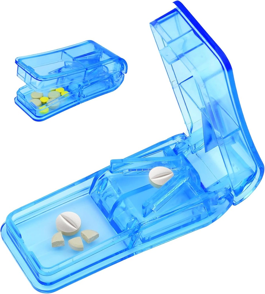Pille Cutter Splitter für kleine und winzige Pillen Beste Pille Cutter Splitter 1/4 Vitamine Pille Splitter Schneiden mit Schild Medizin Tablet Cutter Doubles als Pill Organizer
