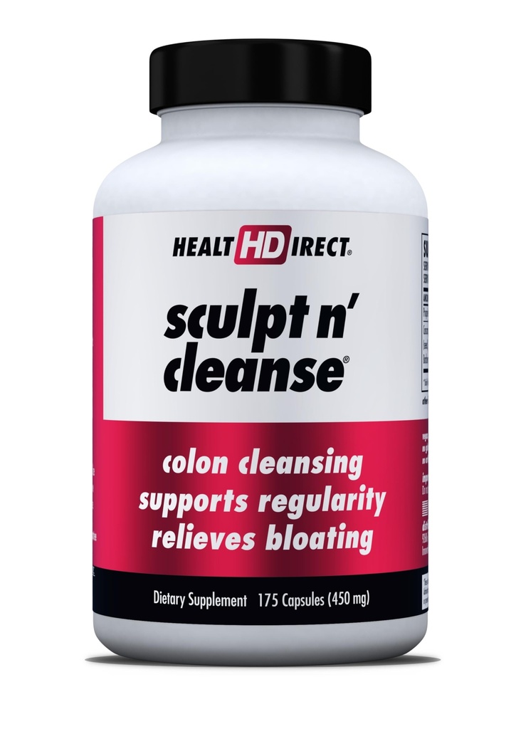 HEALTH DIRECT Sculpt n' Cleanse - Kräuter Colon Cleanse for Digestive Health & Regularity - Natural Detox & Gut Flush Supplement - 175 Veggie Kapseln