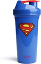 Smartshake Lite Justice League Superman Protein Shaker Bottle 800ml – BPA Free Leakproof Gym Protein Shakes Bottle für Protein Powder DC Comics Blue Water Bottle Superman Geschenke
