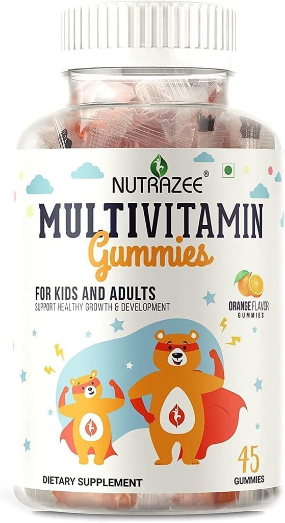 SENTA Nutrazee Multivitamin Gummis für Kinder, Jugendliche, Männer, Frauen & Erwachsene mit essentiellen Vitaminen für gesundes Wachstum, Entwicklung & Immunität, 45 Gummy Bears Ergänzung