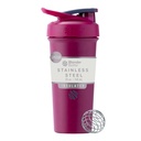 BlenderBottle Sport Sleek Insulated Stainless Steel Shaker Bottle mit Draht Whisk, 25-Ounce, Raspberry – Protein Shakes & Hydration für Athleten & Fitness Enthusiasten, Einfache Mischung, Slim einfach zu halten, hält Getränke kalt, abschließbar Deckel