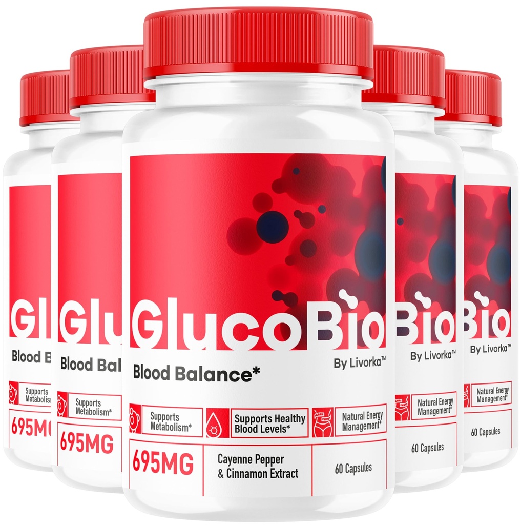 (5 Pack) GlucoBio Kapseln - Offizielle Gluco Bio Support Pillen, Erweiterte Formel für Gesamt Balance, GlucoBio Pillen, GlucoBio Supplement, Glucovio Bewertungen, 150 Kapseln für 5 Monate