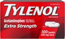 TYLENOL Extra Strength Pain Reliever & Fever Reducer 500 mg, Caplets 100 ea Pack von 2