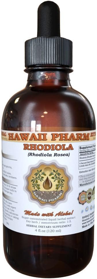 Hawaii Pharm Rhodiola (Rhodiola Rosea) Flüssiger Extrakt, Tinktur, Kräuterergänzung, Made in USA, 2 fl.oz