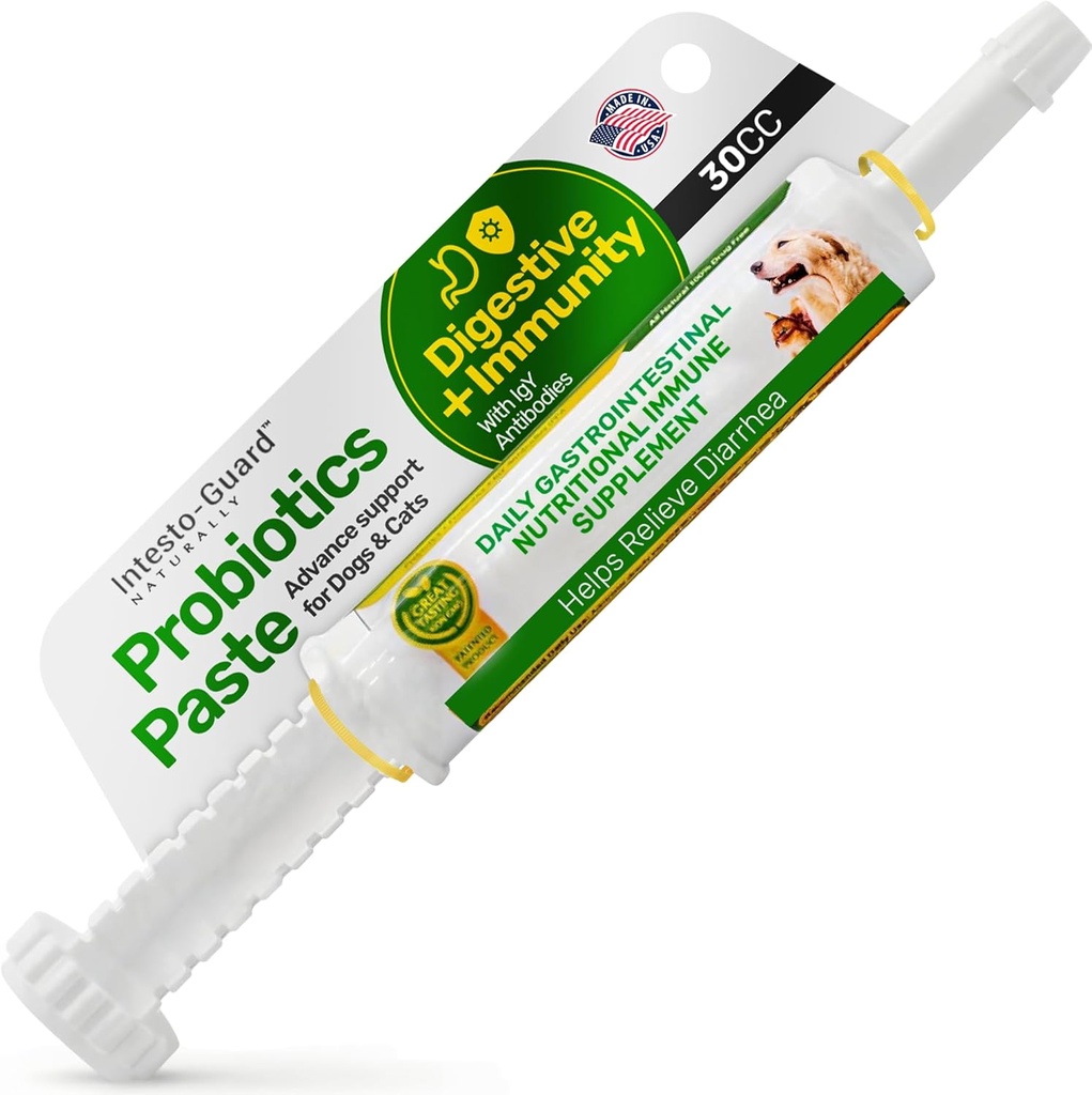 Probiotika Paste für Hunde Prebiotic für Canine, Gut Support, & Immun Boost, All Natural mit 1 Billion pro ML Includes (MOS)+ Beta Glucans + D-Mannose, keine tierischen Nebenprodukte - 30ML Single Tube