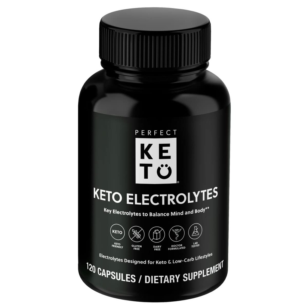 Perfekte Keto Elektrolyt Kapseln, Glutenfrei, Elektrolyt-Ergänzung mit Magnesium, Calcium, Kalium und Natrium, Hydration, Energie, Erholung und Immununterstützung, Unflavored, 120 Portionen