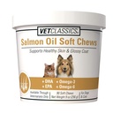 Vet Classics Lachsöl-Pet-Ergänzung für gesunde Haut, Glossy Mäntel – Hundemantel-Ergänzung, Katzenhaut-Ergänzung – umfasst Omega-3, 6, 9, Quelle von DHA, EPA – Soft Chews 90 Ct.