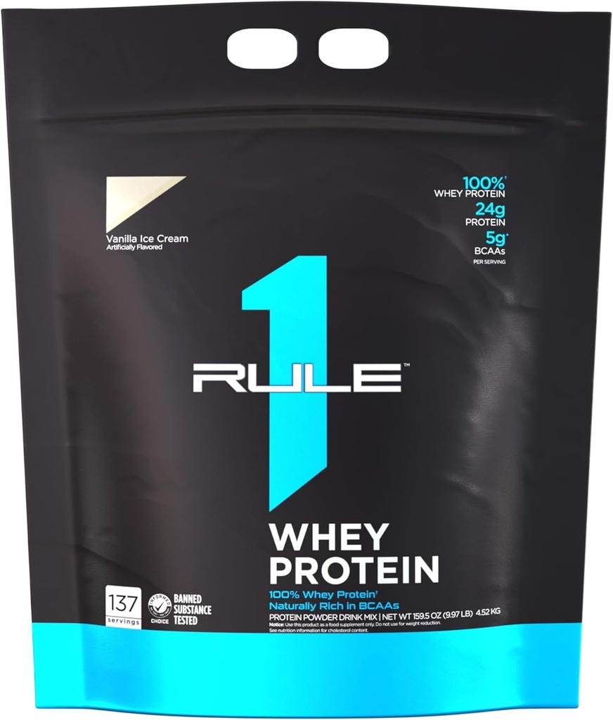 Regel 1 Whey Protein – 24g Fast-Acting Protein aus All-Whey-Quellen mit natürlich vorkommenden EAAs & BCAAs für Workout Recovery oder jederzeit Verwendung (10 Pfund*, Vanilla Ice Cream)