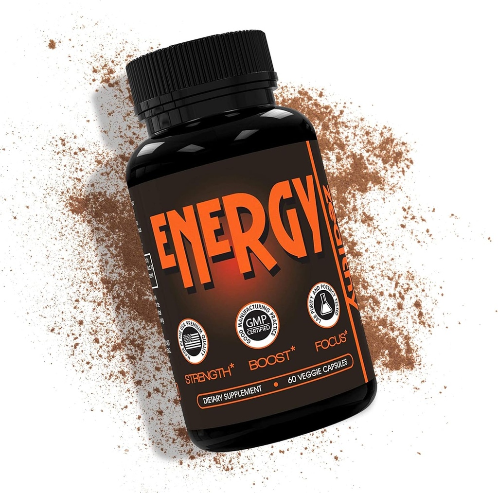 Koffein Pillen, Alternative zu einem Energy Drink, Energy Gel oder Energy Gummies, All-Natural Energy Supplements, Energy Pills mit Elderberry