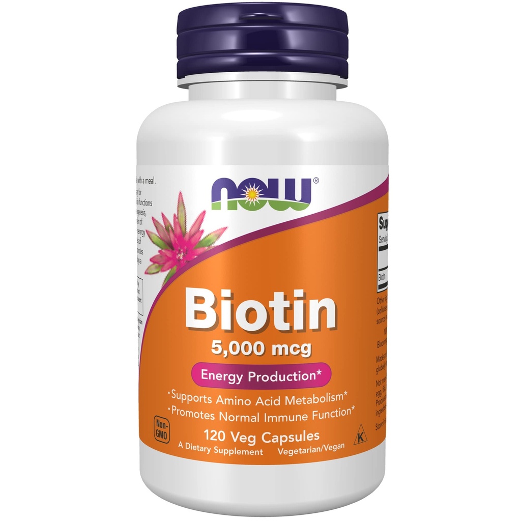 JETZT Lebensmittel Biotin 5000 mcg Kapseln, 120 Zähler