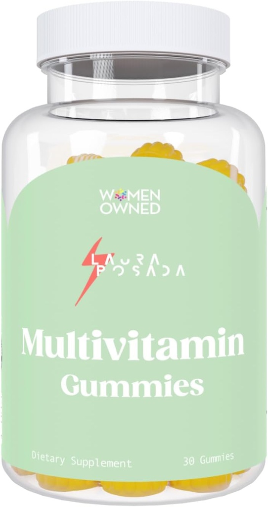 Laura Posada Multivitamin Gummies Daily Nutritional Vitamins & Minerals Supports Metabolism & Overall Well-being Vitamins A, C, D, E & More! Metabolism & PMS 100% Natural Non-GMO, 30 Count Made in USA