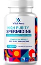 Vital Aura Spermidin Ergänzung - 10mg x 120 Kapseln | 4 Monate Versorgung mit hoher Reinheit Spermidin für gesundes Altern, Gehirn und zelluläre Gesundheit - 100x Mehr Potent Than Weizen Germ Extrakt
