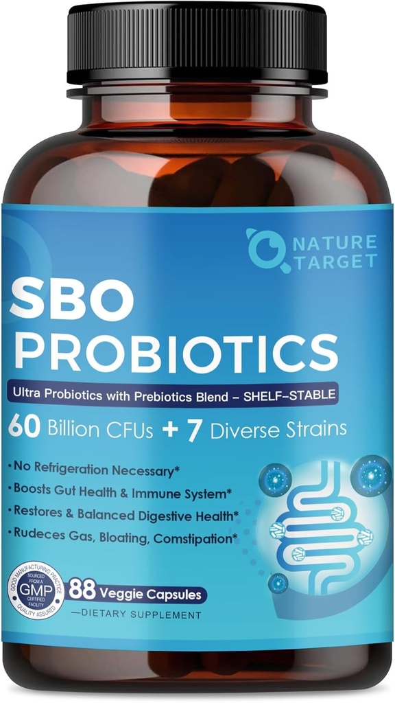 Probiotics for Women & Men Digestive Health,60 Billion CFUs Spore Probiotics with Prebiotics for Immune, Gut Health, SBO Probiotic Support Occasional Constipation, Gas & Bloating, 88 Veggie Capsules
