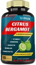 Citrus Bergamotte Extrakt Kapseln mit VitaminC, Berberin, Quercetin, Bromelain, Echinacea, Schwarzer Pfeffer - 3 Monate Versorgung, 90caps