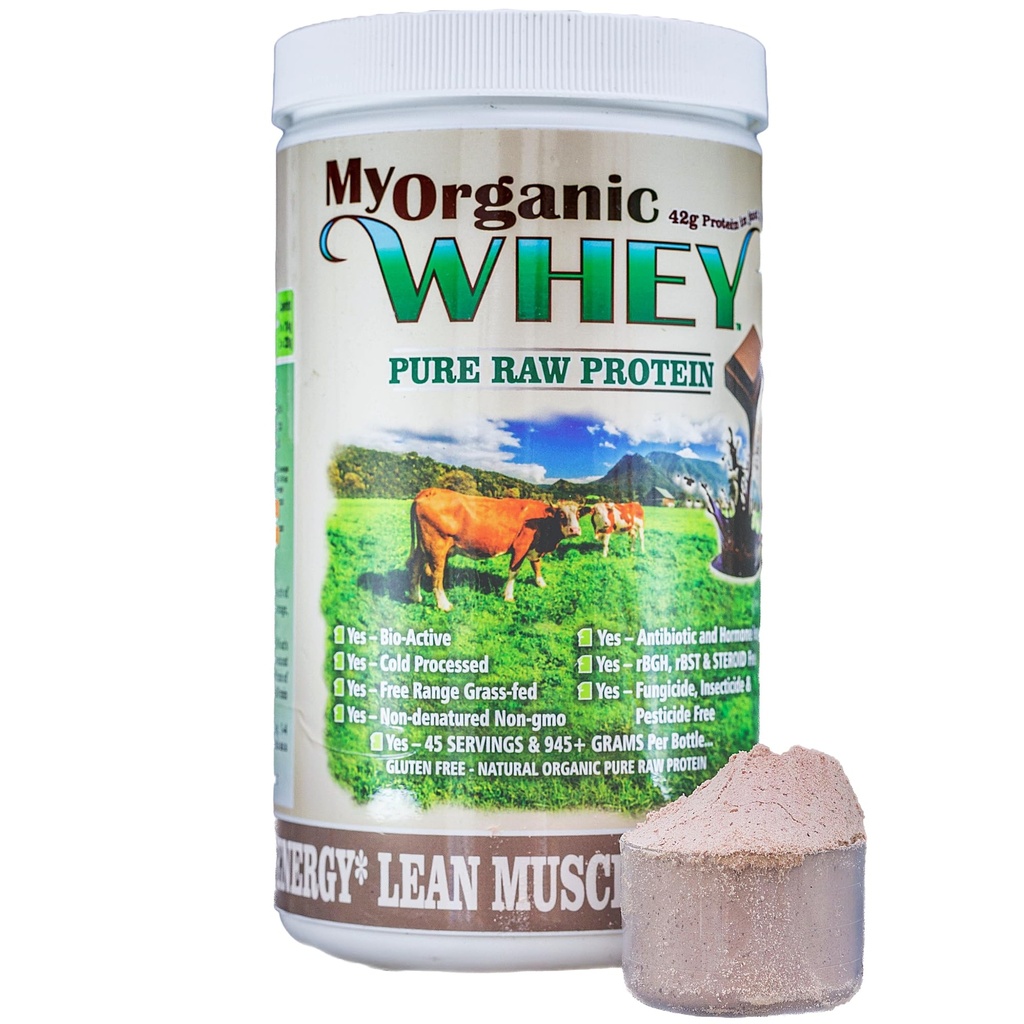 Bio Whey Protein Powder, Grass-Fed Non-GMO Cold Process Grade-A Milk rBST Hormonfreies Schokoladenproteinpulver, kein Konservierungsmittel oder Additive reines Whey Protein (42g Protein in nur 2 Scoops)