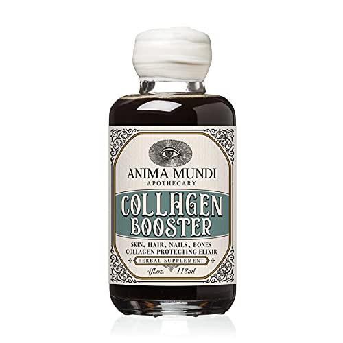 Anima Mundi Apothecary Plant Based Collagen Booster Elixir - Vegan Beauty Supplement für Haut, Haar und Nägel - Kräuterflüssigkeit mit Fo Ti, Nettle & More - Anima Mundi Beauty Supplements (4oz / 118ml)