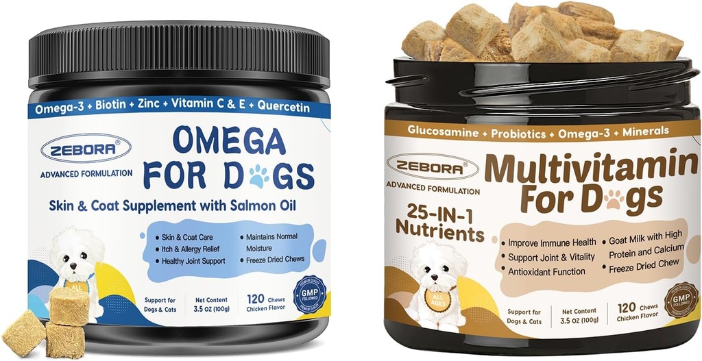 Omega 3 & Multivitamin für Hunde Gesamtgesundheit