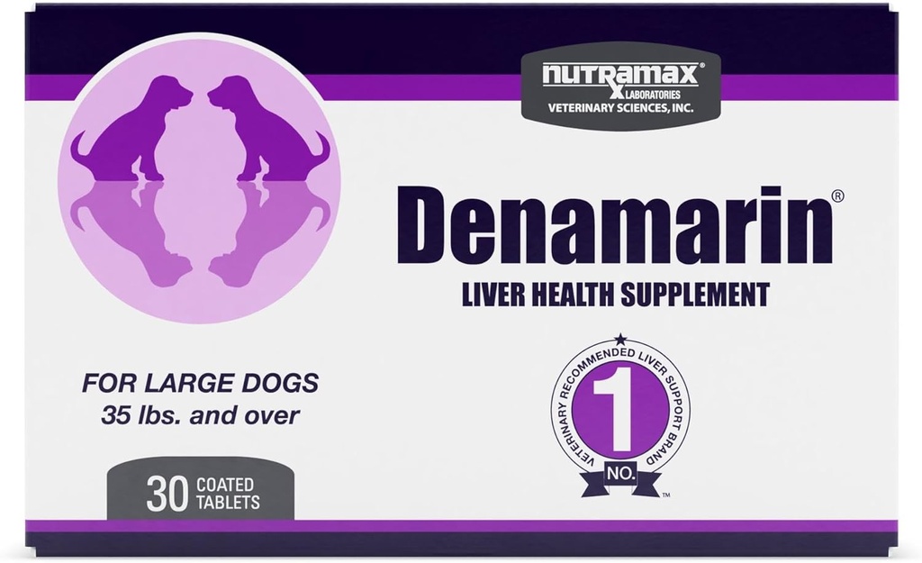 Nutramax Denamarin Liver Health Supplement für große Hunde - mit S-Adenosylmethionin (Same) und Silybin, 30 Blister Pack Tablets