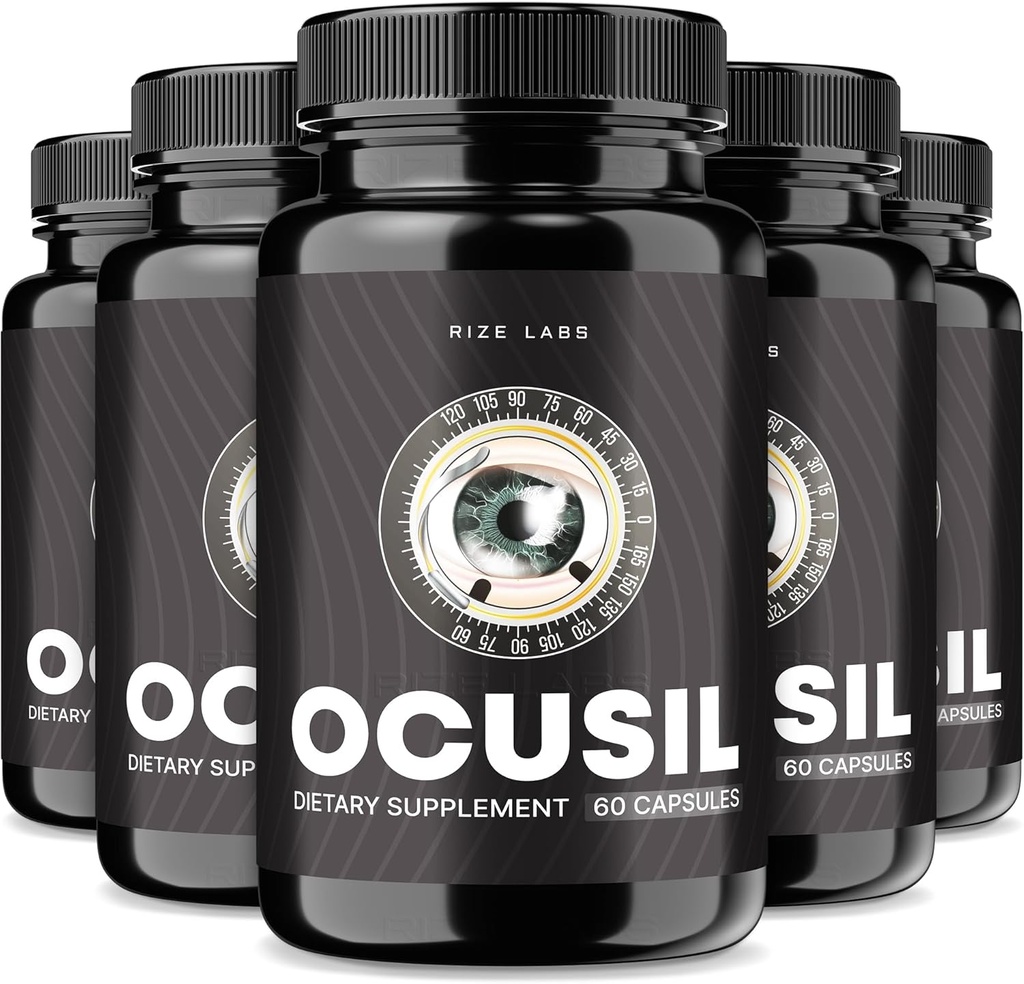 rize labs Ocusil Capsules, Unterstützung Eye Supplement, Lubricant zu verbessern Konzentration und Fokus, All-Natural Pillen für gesünde Augen, Auge - Pack von 5(300 Kapseln)