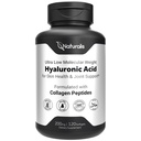 Naturalis Hyaluronsäure 200mg, 10x Bessere Absorption Ultra niedriges molekulares Gewicht mit Collagen, Biotin, Selenium & Vitamin E | Haar, Haut, Nägel & Gelenkergänzungen | 120 Softgels